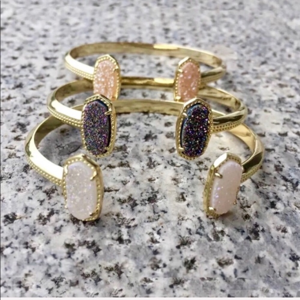 Gold Drusy Cuff Bracelet